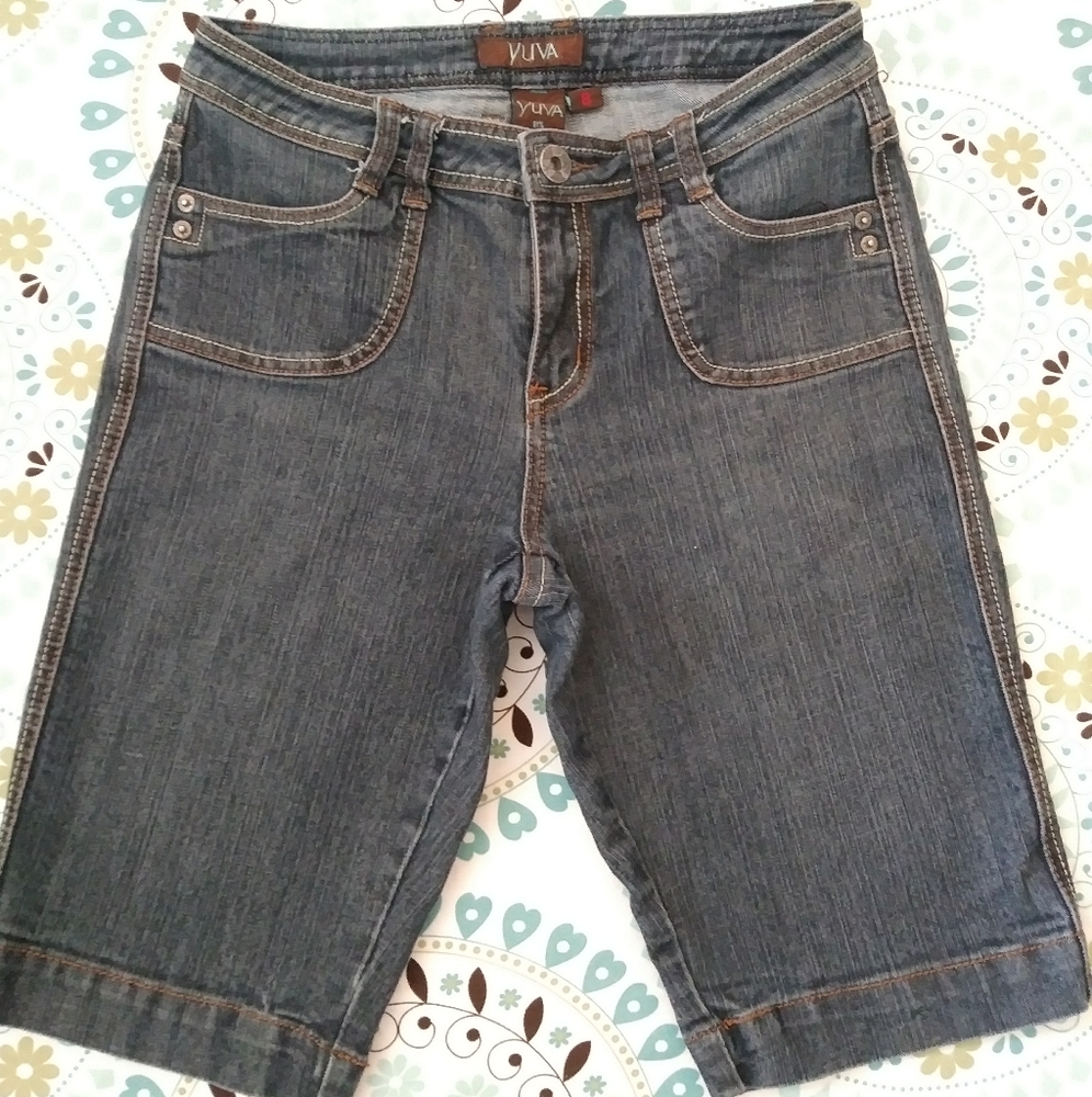 Yuva Denim Bermuda for Women. Jean Bermuda. Shorts